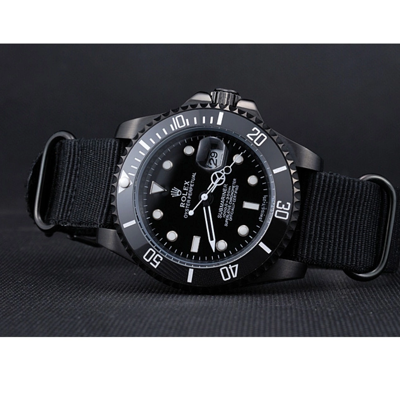Rolex aaa copy Strap 622006 Submariner Nylon Black Rolex 0701